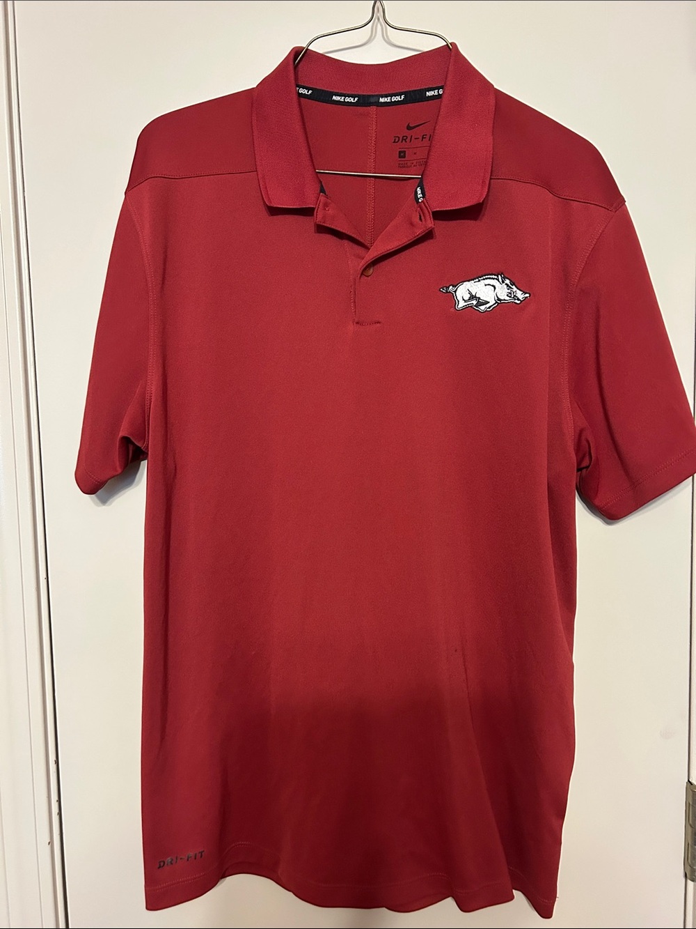 Nike Red Men's Polo with Razorback Patch